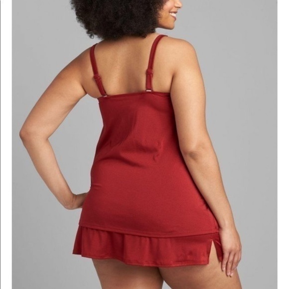 Lane Bryant Relaxed Underwire Swim Tankini Top Red Dahlia - Picture 4 of 6